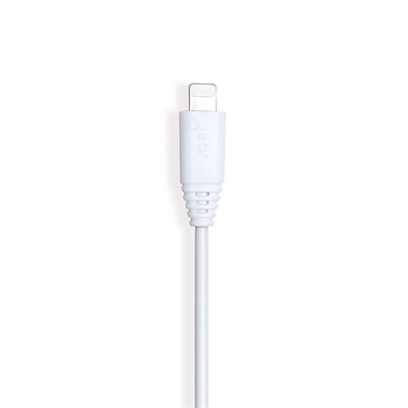 GEAR Rund Laddkabel Lightning till USB-A 1m Vit MFI