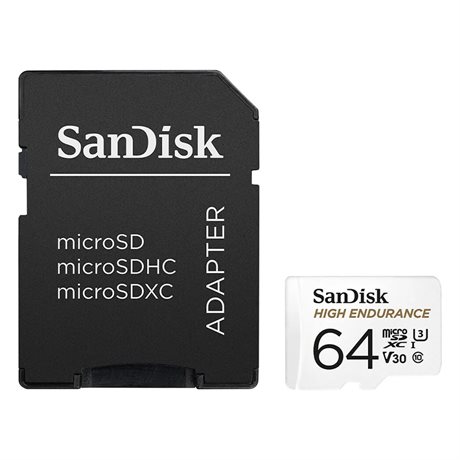 Sandisk Minneskort MicroSDXC 64GB High Endurance med adapter