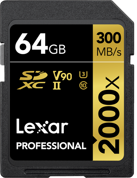 Lexar PRO 2000X SDXC UHS-II U3 (V90) R300/W260 64GB