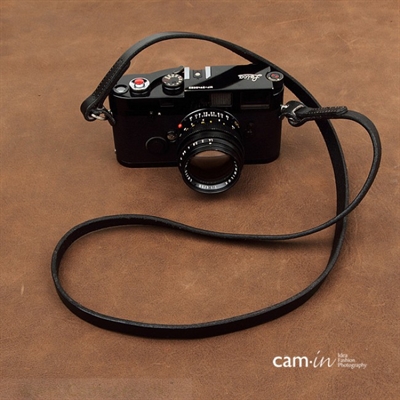 Cam-In Läderrem CAM2610 svart smal