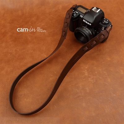 Cam-In Läderrem Classic mörkbrun bred CAM2405