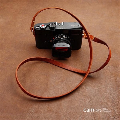 Cam-In Läderrem ljusbrun smal CAM3214
